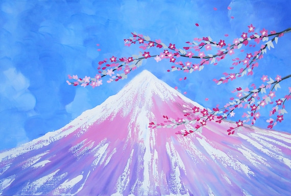 富士山、絵画、桜、桜、富士、日本のテーマ、和風、日本、ピンク 富士山、絵画、桜、桜、富士、日本のテーマ、和風、日本、ピンク