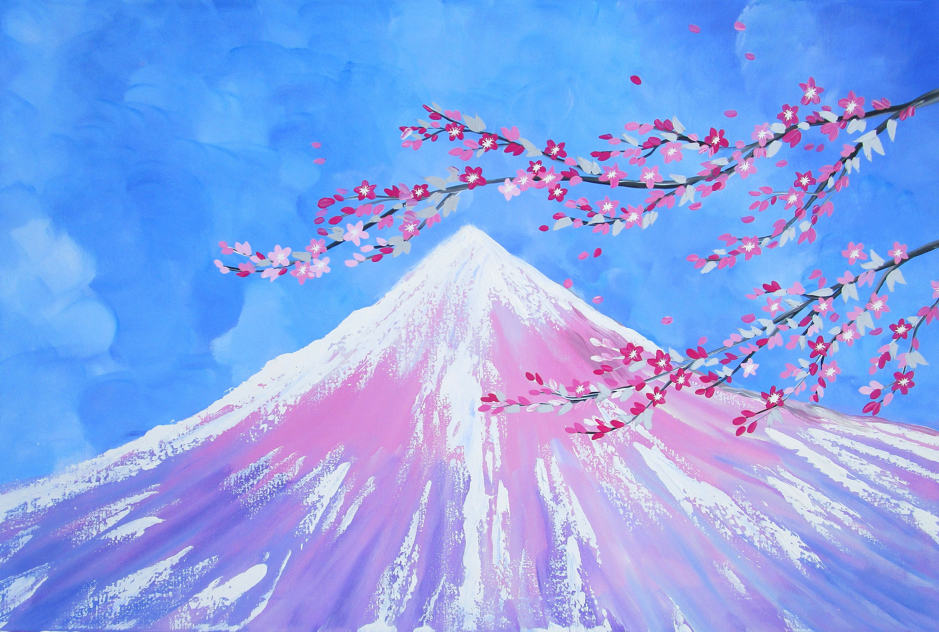 富士山、絵画、桜、桜、富士、日本のテーマ、和風、日本、ピンク 富士山、絵画、桜、桜、富士、日本のテーマ、和風、日本、ピンク