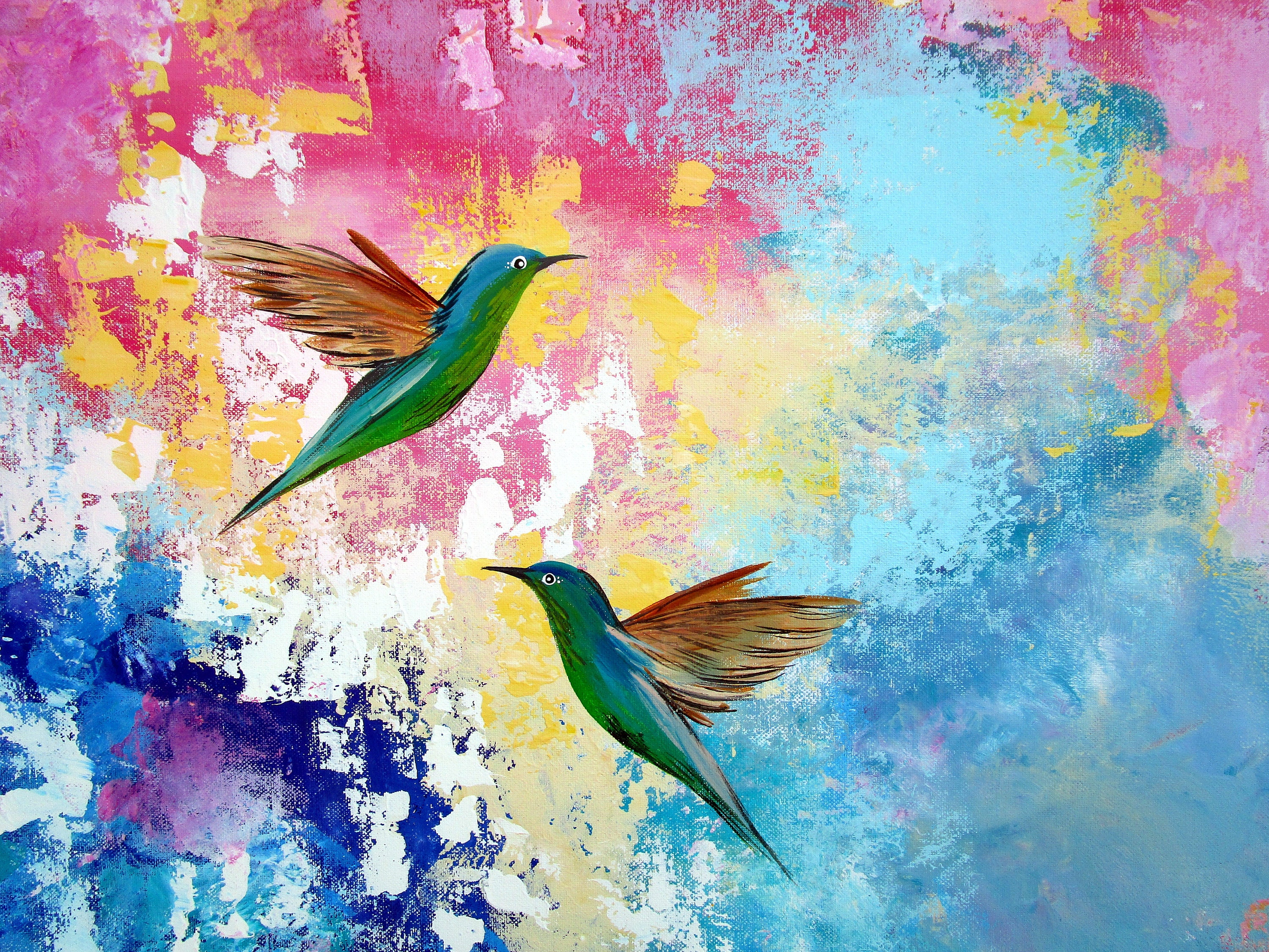 Rainbow Art Rainbow Colours Bright Art Large Painting Large