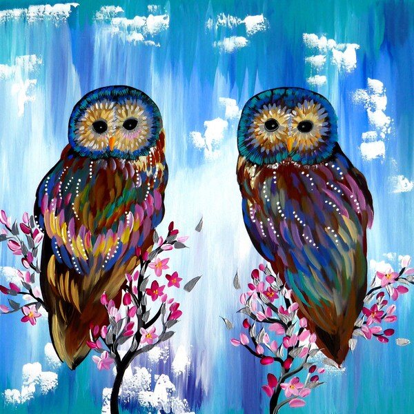 owl painting, paintings of owls, owl, gift, for wife, for anniversary, for chistmas, for birthday, gifts, of,owl art, owl paintings, present
