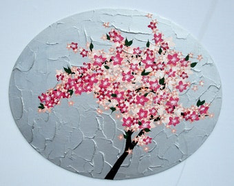 cherry blossom painting, paintings of cherry blossom, cherry blossom tree, cherry blossom present, japanese painting, from australia, japan