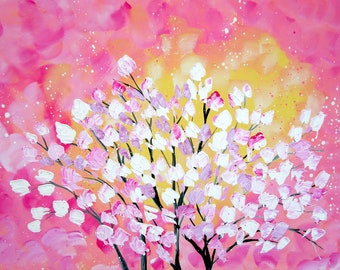 pink art, pink paintings, pink painting, with pink, and yellow, pink and yellow, bright art, happy art, happy paintings, on a canvas,36"x24"