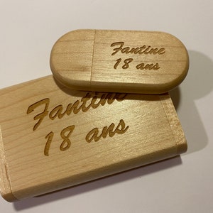 32 GB and 64 GB USB stick in maple wood, walnut, red wood or bamboo with box. image 4