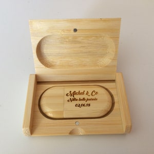 32 GB and 64 GB USB stick in maple wood, walnut, red wood or bamboo with box. image 5