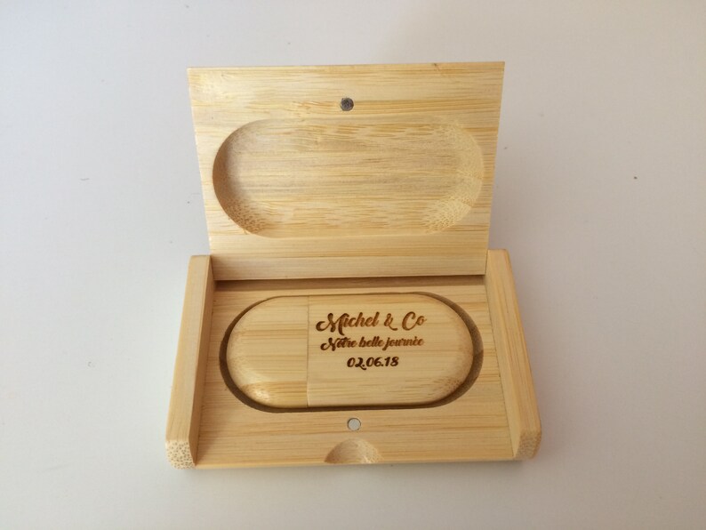 32 GB and 64 GB USB stick in maple wood, walnut, red wood or bamboo with box. image 5