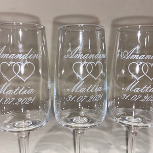 Personalized champagne flute, Engraved glass. image 6