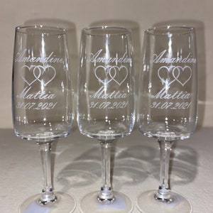 Personalized champagne flute, Engraved glass. image 4