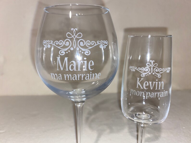 Personalized champagne flute, Engraved glass. image 5