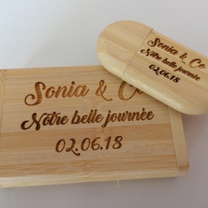 32 GB and 64 GB USB stick in maple wood, walnut, red wood or bamboo with box. image 1