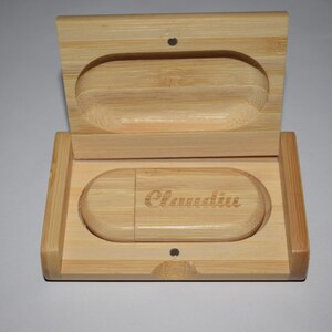 32 GB and 64 GB USB stick in maple wood, walnut, red wood or bamboo with box. image 9