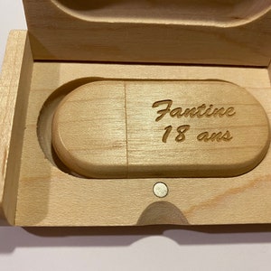 32 GB and 64 GB USB stick in maple wood, walnut, red wood or bamboo with box. image 8