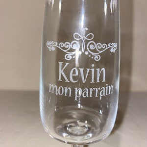 Personalized champagne flute, Engraved glass. image 2