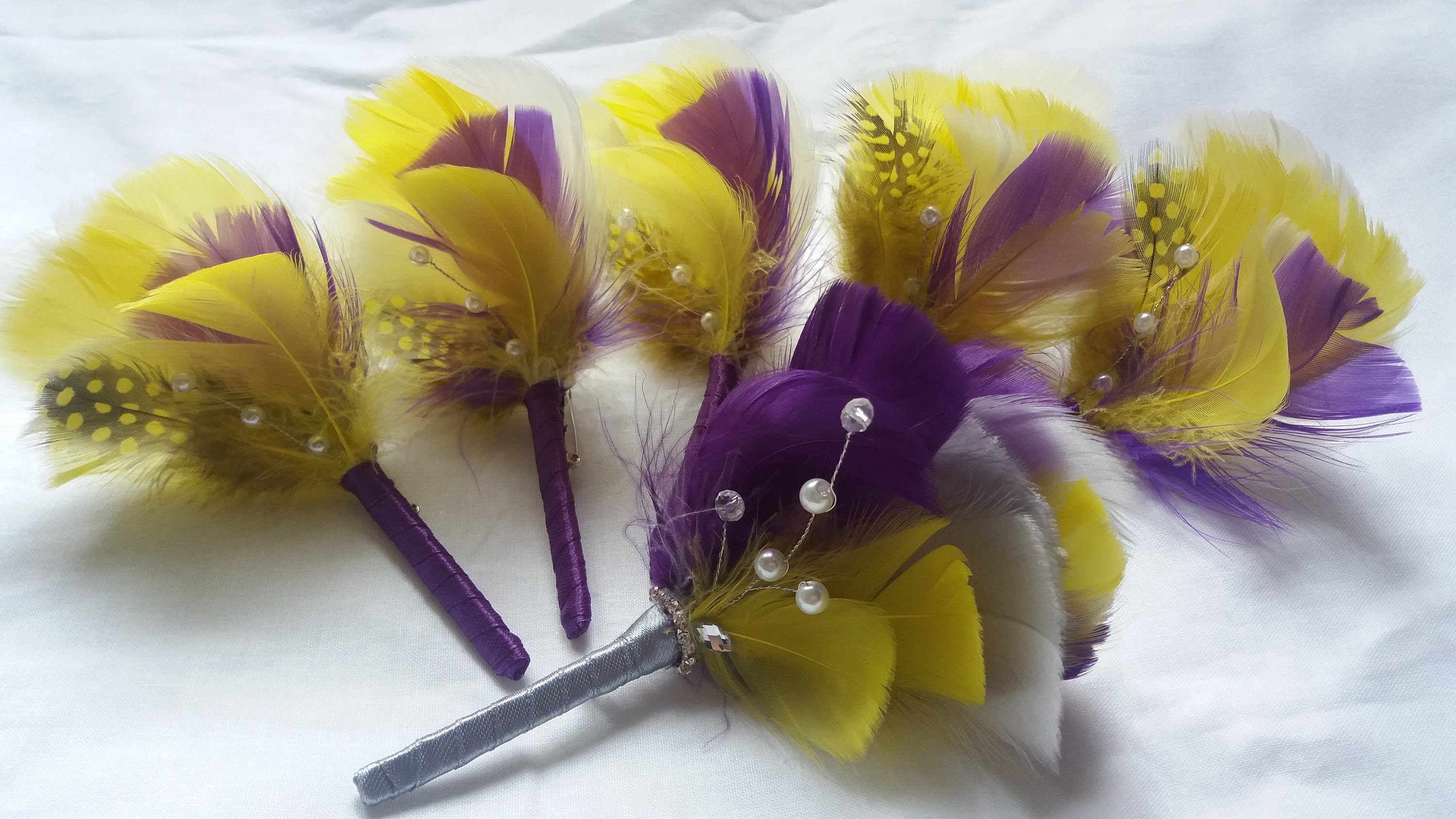 Bouquet de plumes accessoire de mariée bouquet gris/violet Etsy Bouquet de plumes accessoire de mariée bouquet gris/violet Etsy