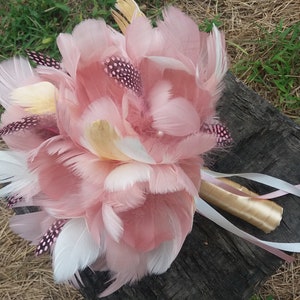 Dusty rose bouquet, Feather bouquet, Bridal accessory, Alternative bouquet, Bridesmaids, Exclusive Wedding, Gatsby chick, Bridal bouquet