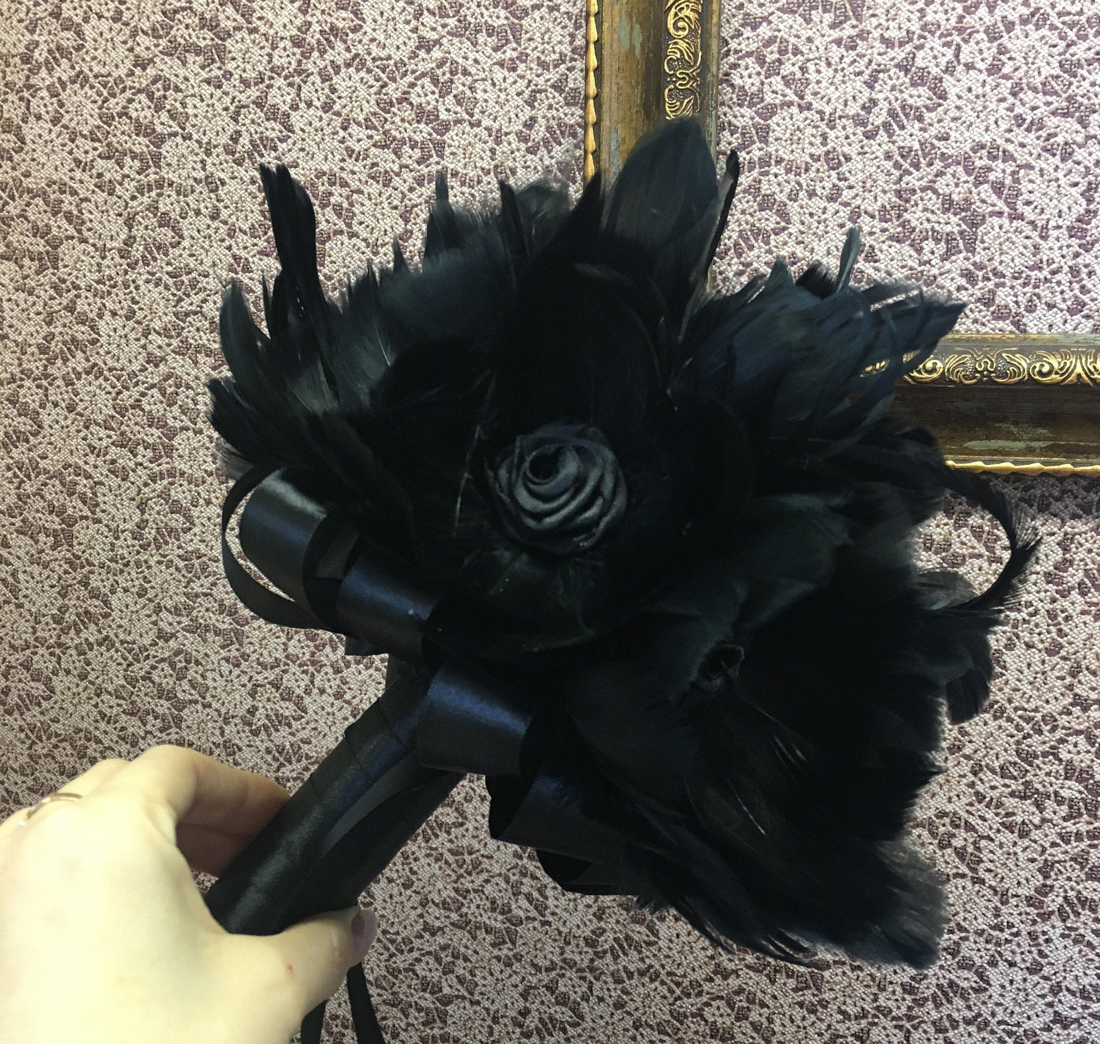 Black Feather Bridal Bouquet