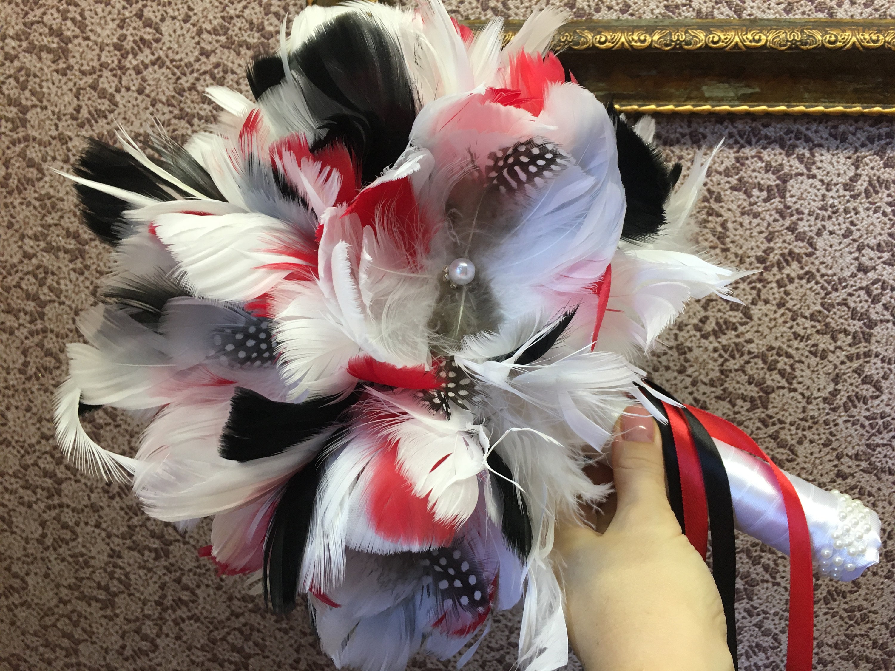 Vintage Feather Wedding Bouquet