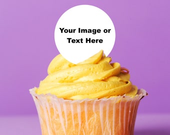 12- 2" EDIBLE Custom wafer 3D cupcake toppers, circle cupcake topper, cupcake image, custom edible topper, edible photo, custom edible image