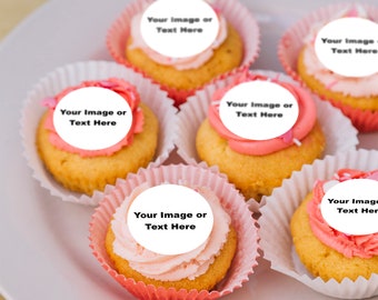 12- 2" Custom edible cupcake toppers, circle cupcake topper, edible cupcake image, custom edible topper, edible photo, custom edible image