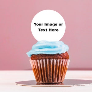 12-2.5" EDIBLE Custom wafer 3D cupcake topper, circle cupcake topper, cupcake image, custom edible topper, edible photo, custom edible image
