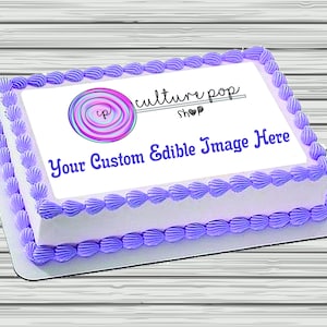 8.5x11 Custom edible cake topper, quarter sheet cake topper, edible cake image, custom edible topper, edible photo, custom edible cake image