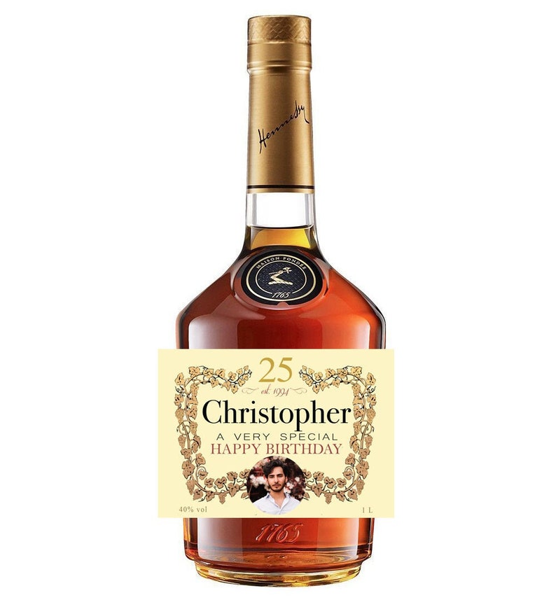 boyfriend or fathers day gift PRINTED custom cognac label WITH PICTURE custom christmas liquor label groomsman gift groomsmen proposal