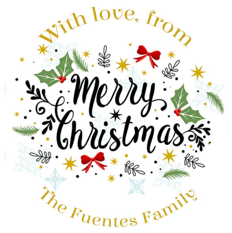 Merry Christmas Envelope Label Custom Christmas Envelope Etsy