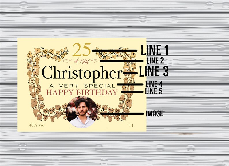 boyfriend or fathers day gift PRINTED custom cognac label WITH PICTURE custom christmas liquor label groomsman gift groomsmen proposal
