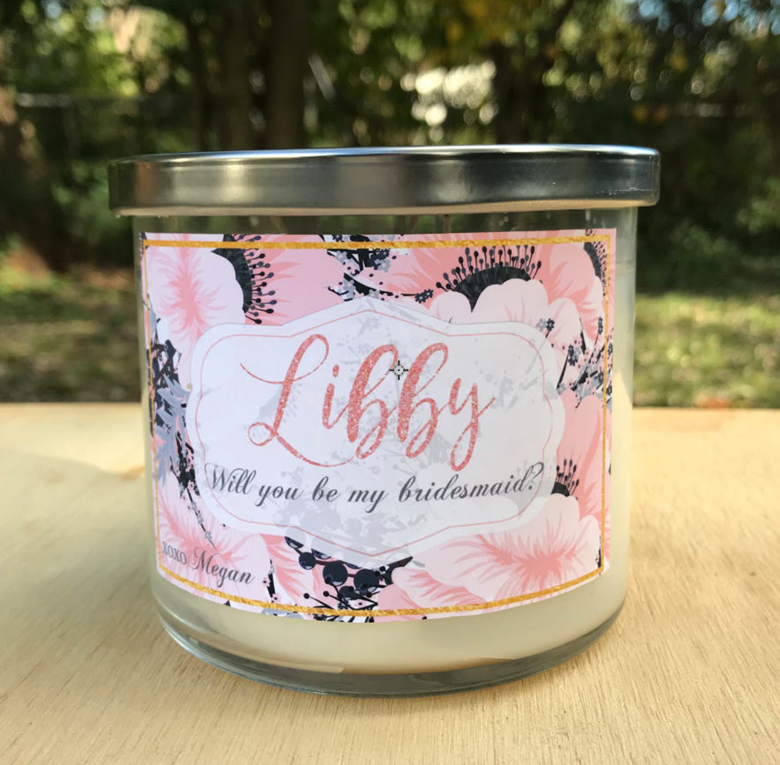PRINTED Custom Candle Label Custom Candle Label Bridesmaid Etsy