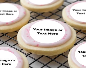 6 - 3" Custom edible cookie cupcake toppers, circle topper, edible cupcake image, custom edible topper, edible photo, custom edible image