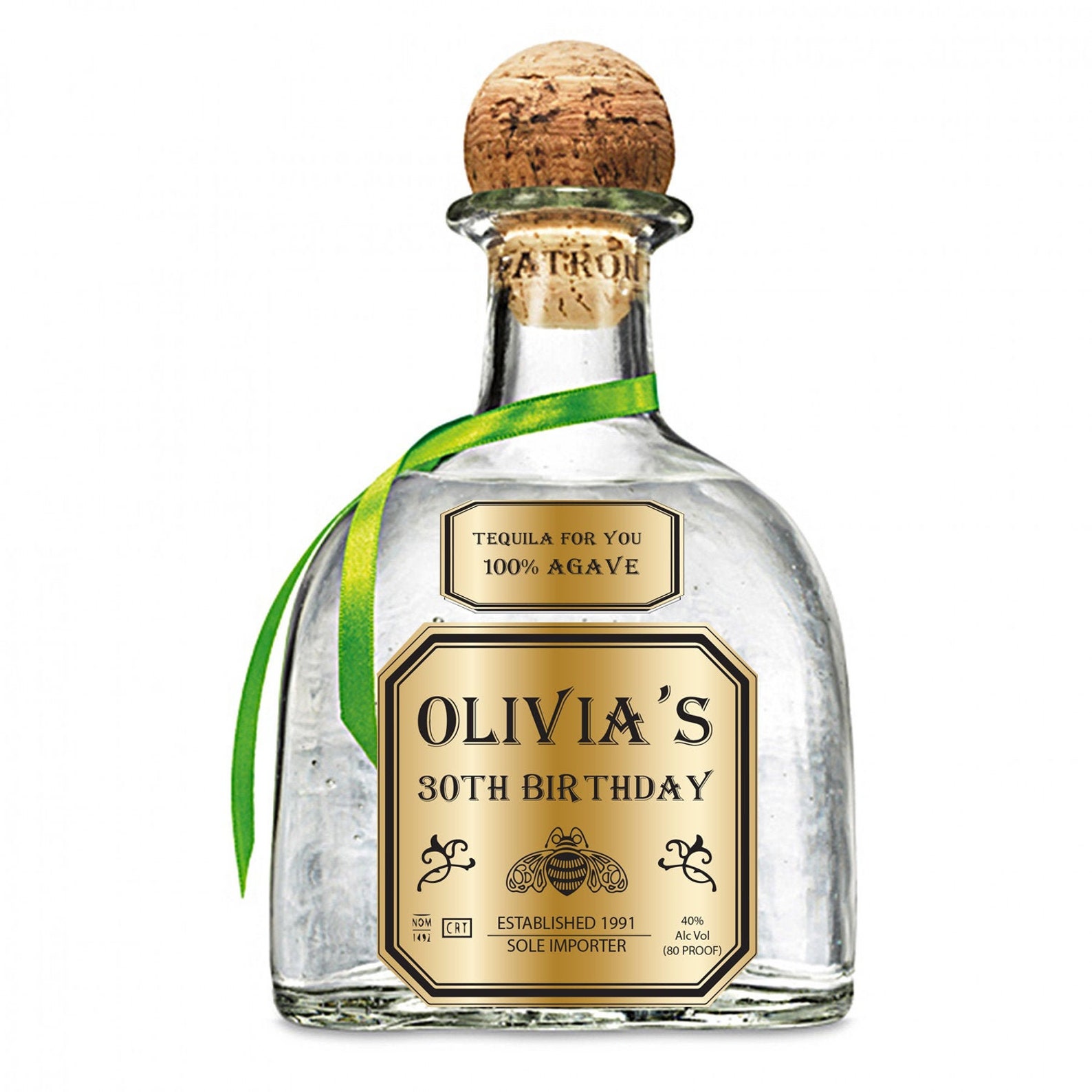 METALLIC GOLD PRINTED Tequila Label Custom Tequila Label Etsy