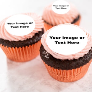 12- 2.5" Custom edible cupcake toppers, circle cupcake topper, edible cupcake image, custom edible topper, edible photo, custom edible image