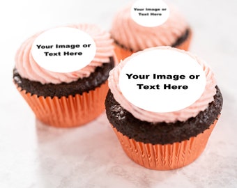 12- 2.5" Custom edible cupcake toppers, circle cupcake topper, edible cupcake image, custom edible topper, edible photo, custom edible image