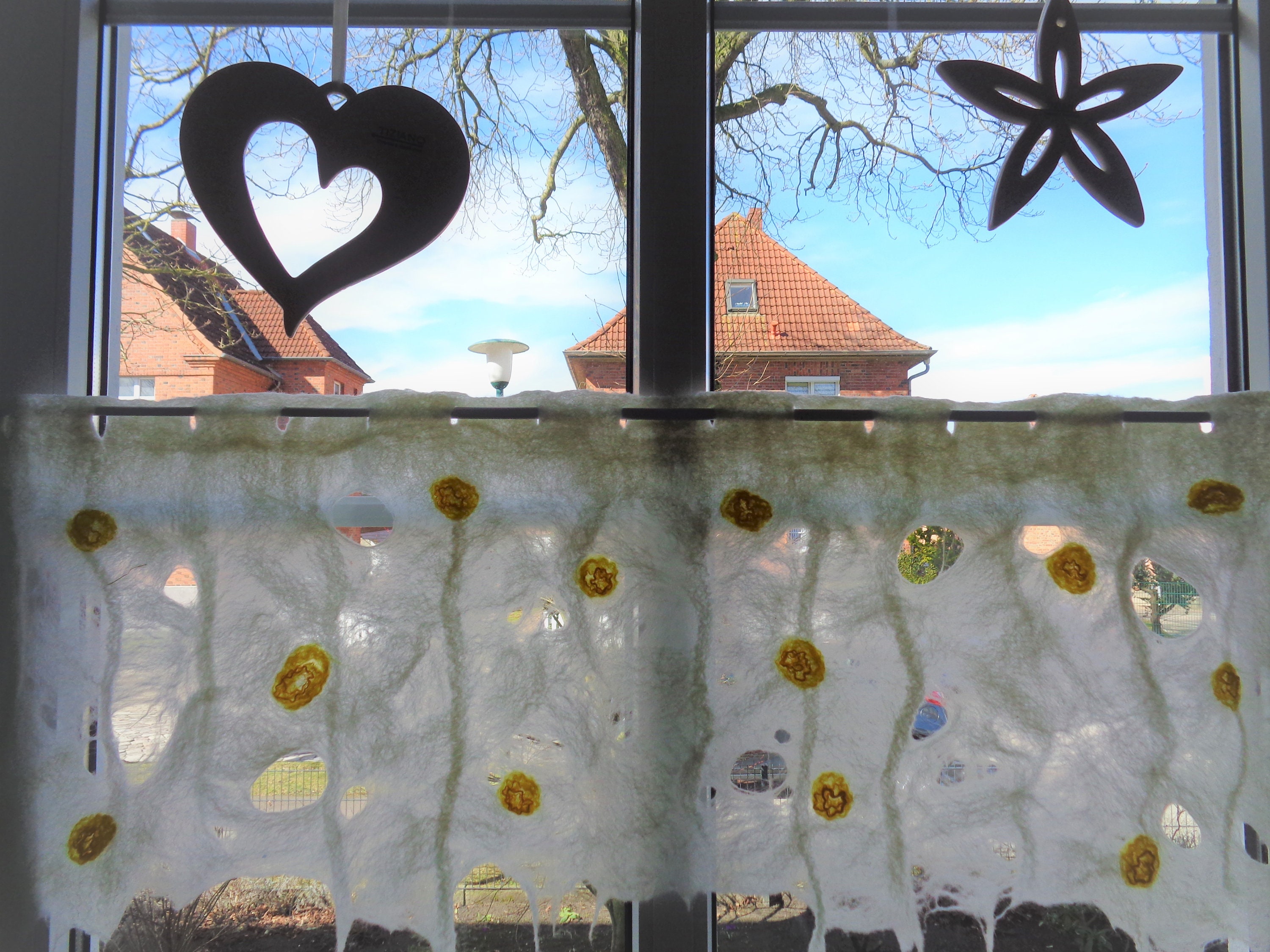 Filz Gardine Scheibengardine Fenstervorhang Vorhang