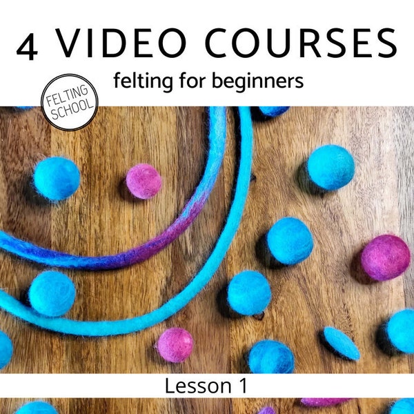 Video courses – felting for beginners, wet felting jewelry elements tutorial – felted balls and ropes, lesson 1,video tutorials,step by step