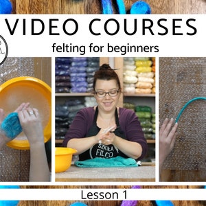 4 Video courses felting for beginners, wet felting jewelry elements tutorialfelted balls and ropes, lesson 1,video tutorials,step by step image 1