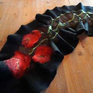 Wet felting Tutorial PDF, felt pattern, nuno felting, step by step, DIY, masterclass, felted scarf, silk and felt shawl, scarf with flowers zdjęcie 10