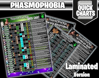 Phasmophobia Guides and Quick Charts - Laminated Version - Your Personal Collection