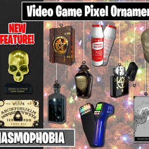 Phasmophobia Pixel Ornaments - Novo recurso de ímã - Personagens de sprite - Feriado - Sua coleção pessoal