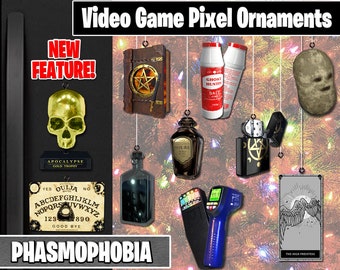 Phasmophobia Pixel Ornaments - New Magnet Feature - Sprite Characters - Holiday - Your Personal Collection