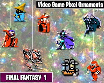 Final Fantasy 1 Pixel Ornaments - New Magnet Feature - Sprite Characters - Holiday - Your Personal Collection