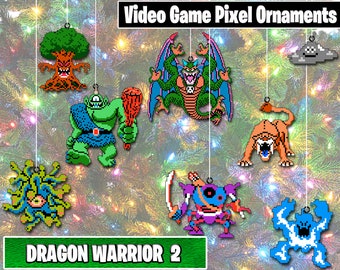 Dragon Warrior 2 / Dragon Quest 2 Pixel Ornaments - New Magnet Feature - Sprite Characters - Holiday - Your Personal Collection