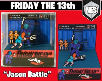 Friday the 13th  NES 3D Diorama Cube - Jason Voorhees Encounter - Custom Made - Handmade