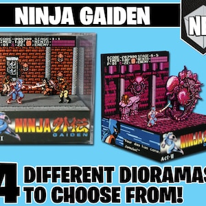 Ninja Gaiden NES 3D Diorama Cube - Choose Between Four - Custom Made - Handmade