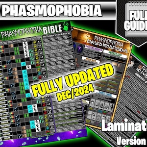 Phasmophobia ガイドとクイックチャート - ラミネート版 - あなたの個人コレクション