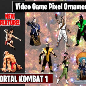 Mortal Kombat Pixel Ornaments - New Magnet Feature - Sprite Characters - Holiday - Your Personal Collection