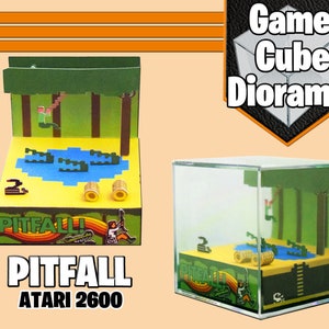 Pitfall Atari 2600 3D Diorama Cube - Custom Made - Handmade