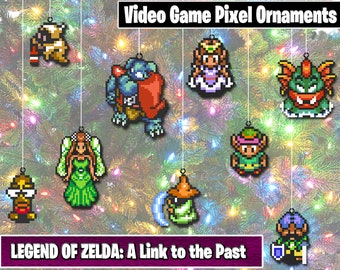 Legend of Zelda A Link to the Past Pixel Ornaments - New Magnet Feature - Sprite Characters - Holiday - Your Personal Collection