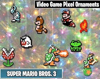 Super Mario Bros 3 Pixel Ornaments - New Magnet Feature - Sprite Characters - Holiday - Your Personal Collection