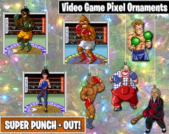 Super Punch Out Pixel Ornaments - New Magnet Feature - Sprite Characters - Holiday - Your Personal Collection