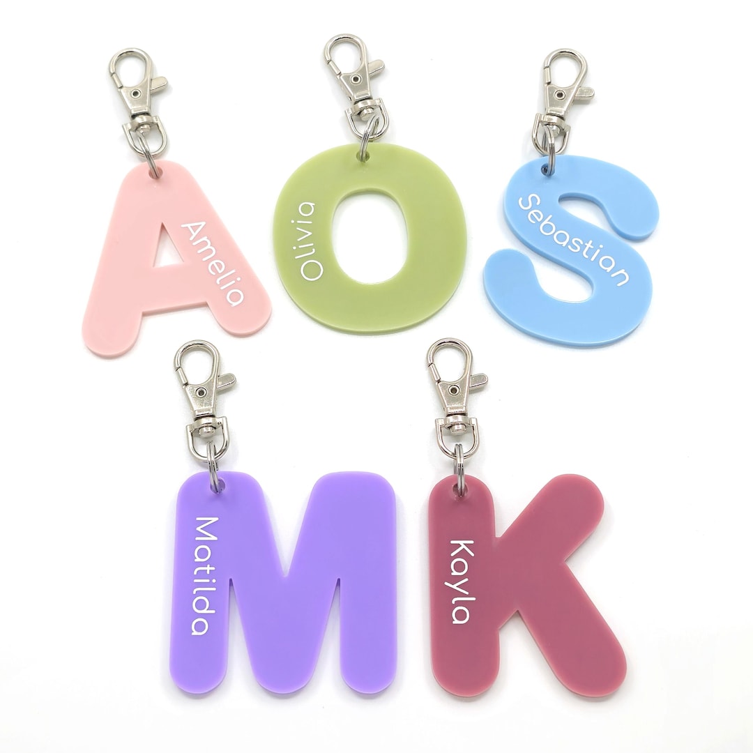 6cm Alphabet Keychain Bag Tag for Backpack, Pencil Case, Keychain ...
